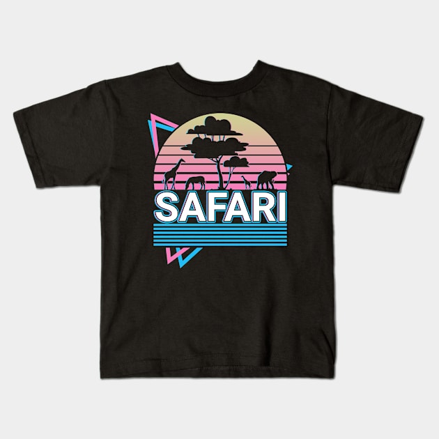 Safari Retro Gift Kids T-Shirt by Alex21